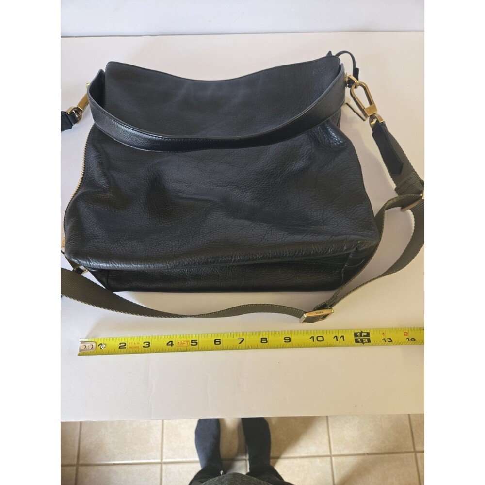 Fossil Women's Maya Soft Leather Hobo Purse Black Handbag Khaki Removable Strap - Picture 10 of 12